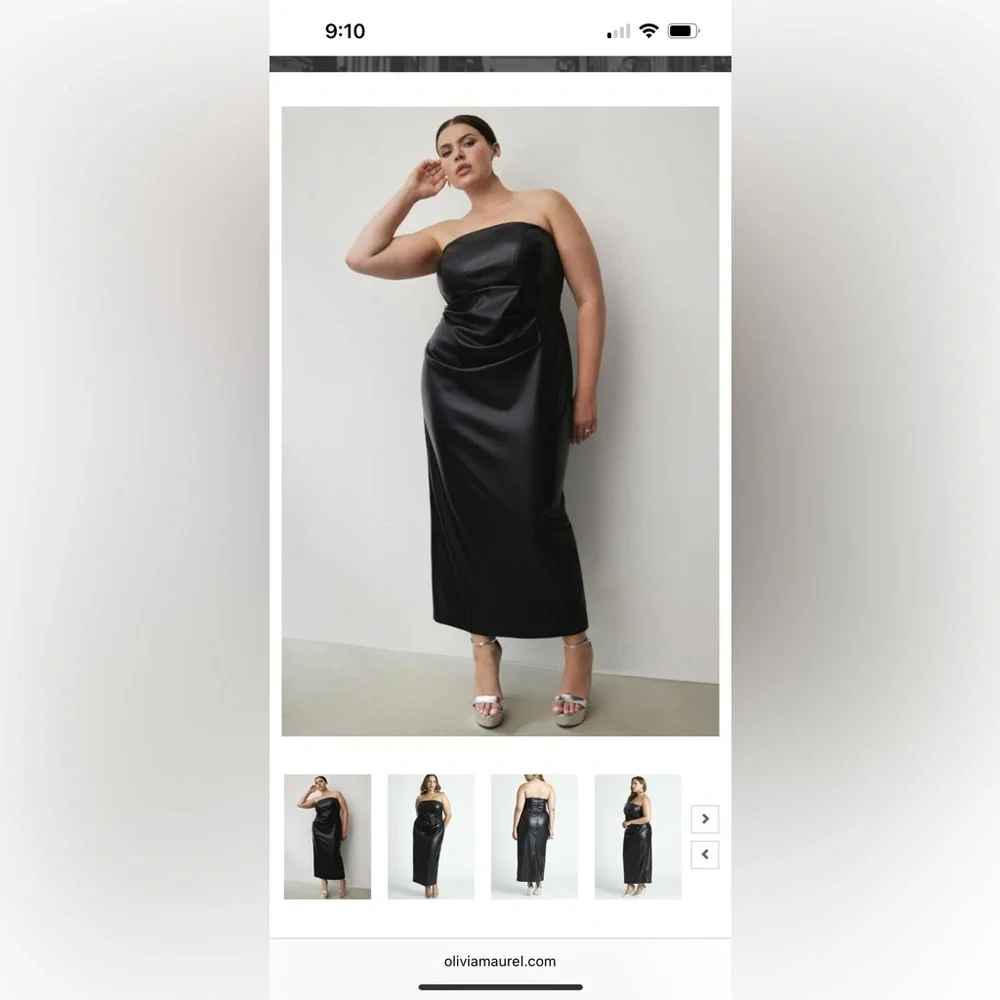 Eloquii plus size black pleather midi dress - Picture 6 of 8